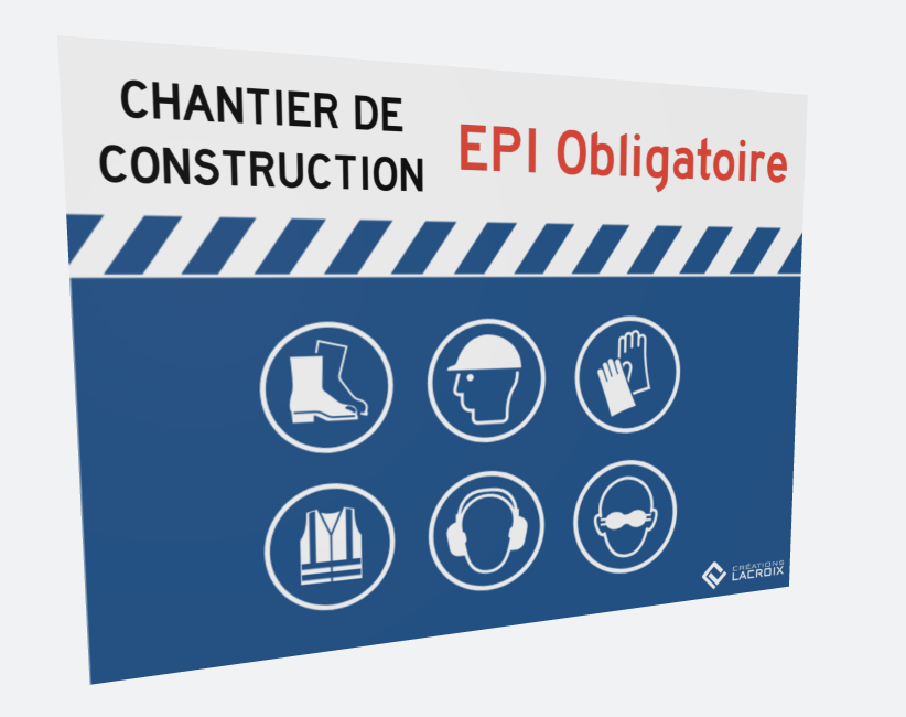 Enseigne de chantier personnalisable EPI – 24 x 18 po (Coroplast ou ACM) zakeke